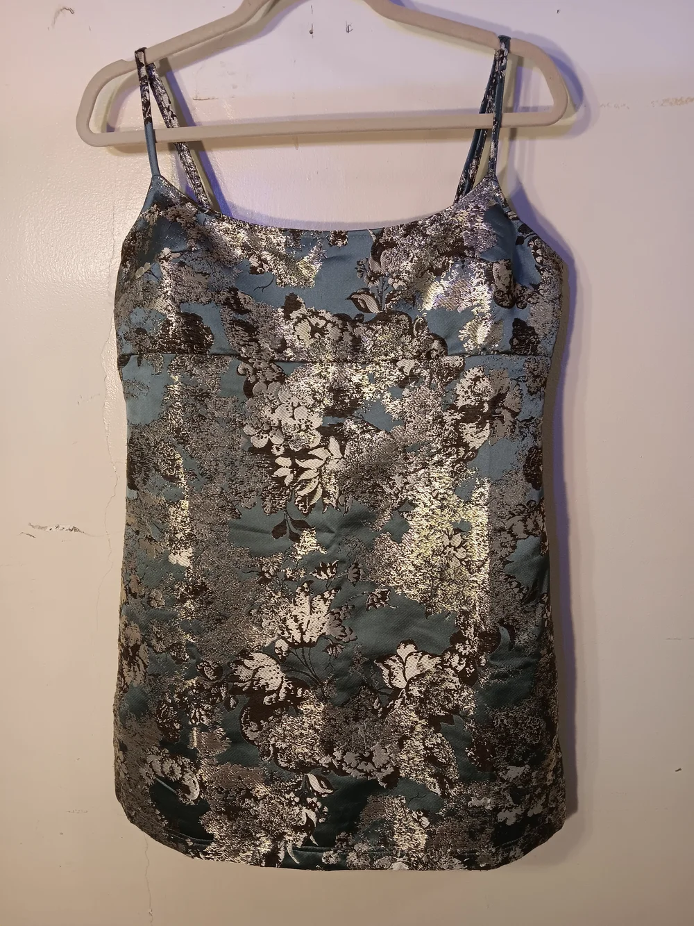 Urban Outfitters - Monette Jacquard Floral Mini Dress - Teal - Large - Picture 3 of 8